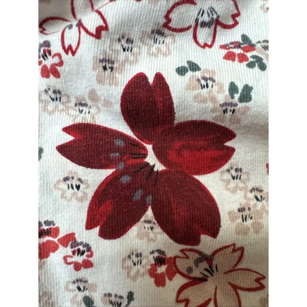 Girls TEA Size 4 collection Kichi floral long sleeve dress Red Cotton